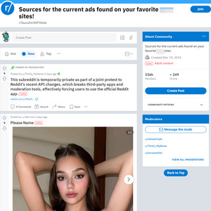 Reddit SauceForNSFWads screenshot